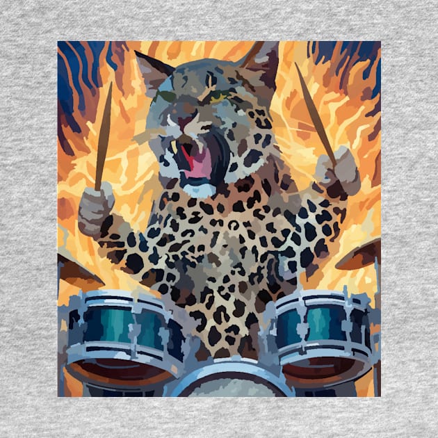 fiery cat loves playing drums by Catbrat